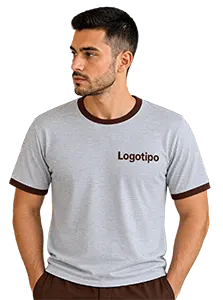 Camiseta personalizada com detalhes em mangas e gola