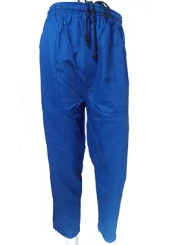 Calça elástico e cordão azul royal Brim Pesado Tam G